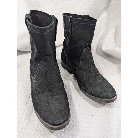 ZIGI SOHO! BLACK GENUINE SUEDE LEATHER WESTERN CUT NY COOL ANKLE BOOTS! SZ 8M - Picture 3 of 9
